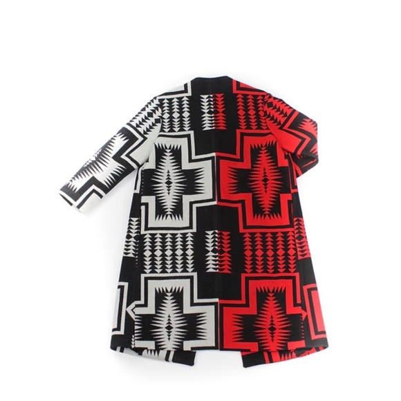 Rare Emme Studio Pendleton Red and Black Geometric Coat NWOT - Picture 5 of 16